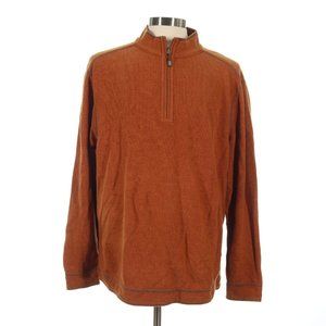 Tommy Bahama Men's Orange 1/4 Zip Microfiber Terry Pullover Sweater
